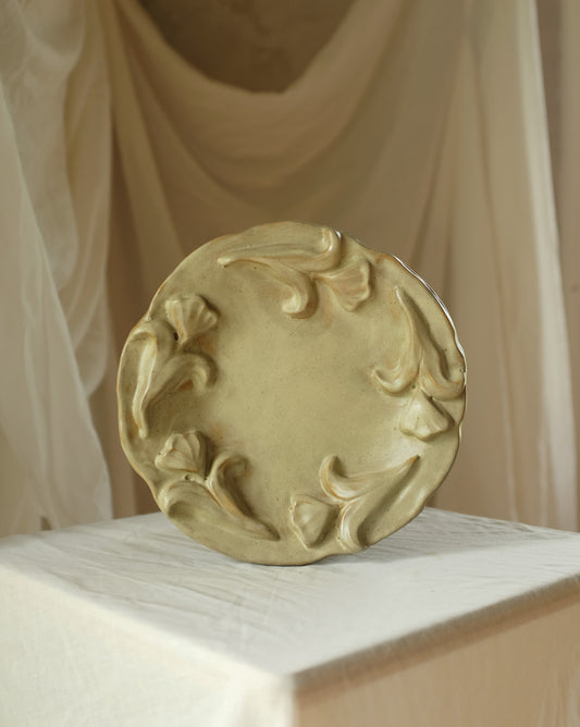 Second Sorted Ceramics - Floral Relief Dish - Sand 01