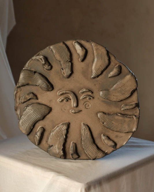 The Sun Collection - Plate Sun_04 - Wall Sculpture - Brown