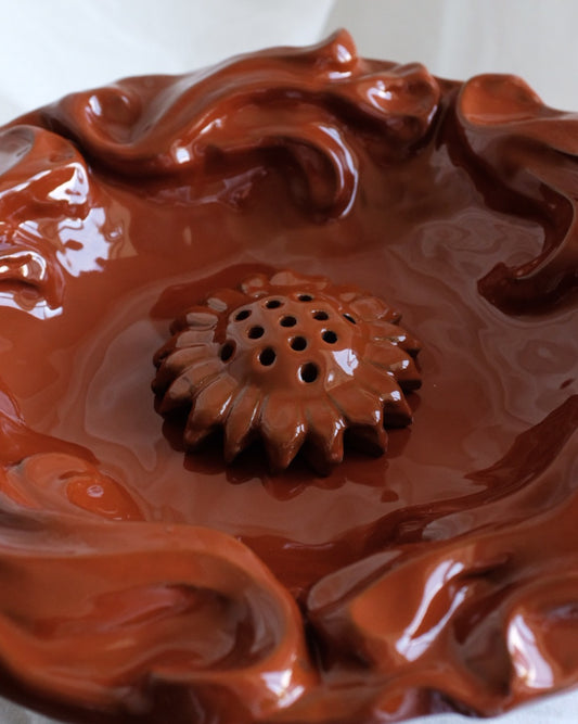Ceramic Flower Frog – Sunflower