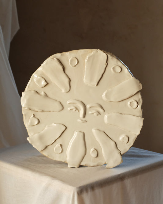 The Sun Collection - Plate Sun_01 - Wall Sculpture - Ivory