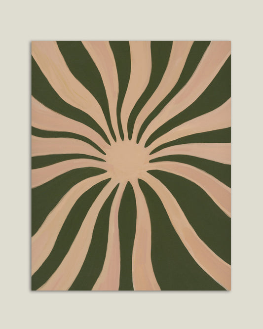 The Sun Poster - Dusty Pink & Moss Green - 40X50