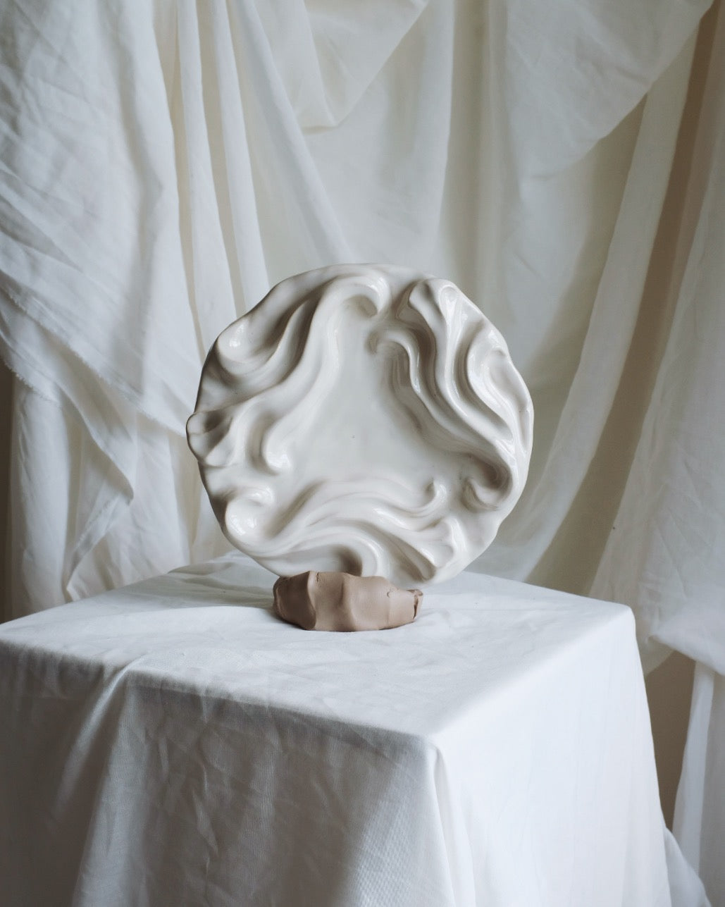 The Floral Collection - Floral Plate - Cream